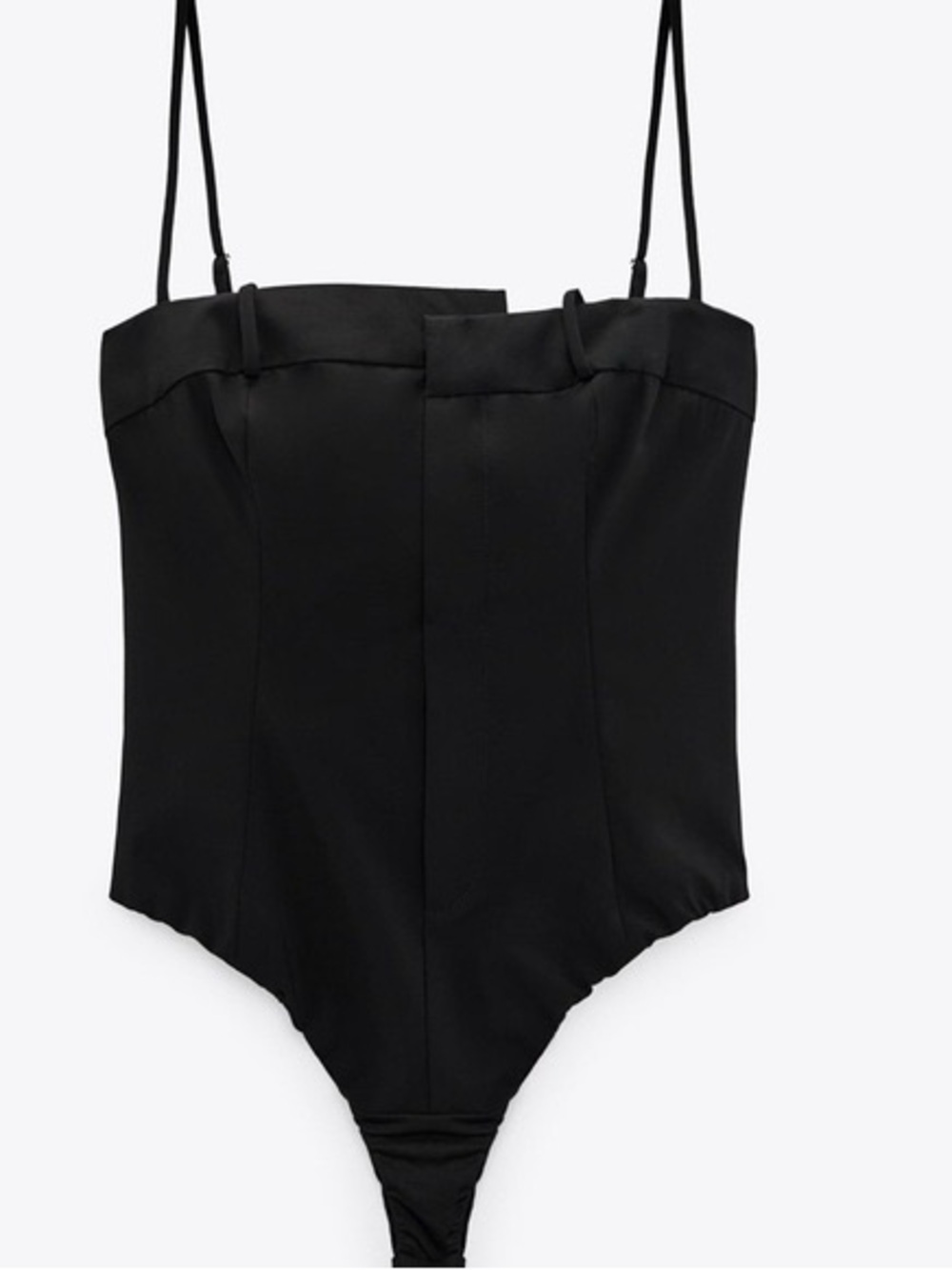 Zara Blogger Fav Black Slim-Strap One-Piece Bodysuit